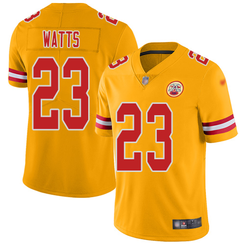 Men Kansas City Chiefs #23 Watts Armani Limited Gold Inverted Legend Football Nike NFL Jersey